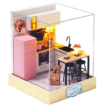 Load image into Gallery viewer, Cutebee DIY House Miniature with Furniture LED Music Dust Cover Model Building Blocks Toys for Children Casa De Boneca TD16